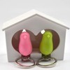 Holibanna White Bird House with 2 Whistle Key Ring Pink