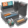 WOWBOX 32 PCS Clear Plastic Drawer Organizer Set, 4 Sizes