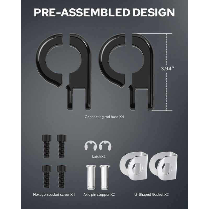 Benlari Highway Pegs P-Clamp Mount Kit, A3 Steel Motorcycle Foot