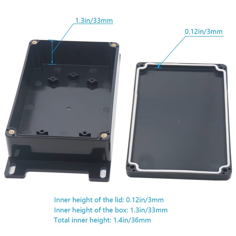 Junction Box, Zulkit Project Box Waterproof Dustproof IP65 ABS Universal