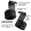 Weight Lifting Wrist Straps and Hooks Set - Black, Reinforced