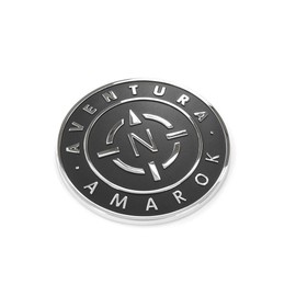 Volkswagen AVENTURA Badge Side Roll Bar Emblem, Metal, Chrome, Satin Black with Chrome Shine, Vehicle-Specific, Side Emblem, Badge, Truck, 81309031