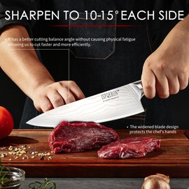 Japanese Chef Knife,8-Inch Damascus Chef Knife - Japanese VG10 High Carbon Stainless Steel, 67-Layer Hand-Forged Blade with Ergonomic Colorful wooden Handle -Gift Grindstone Included