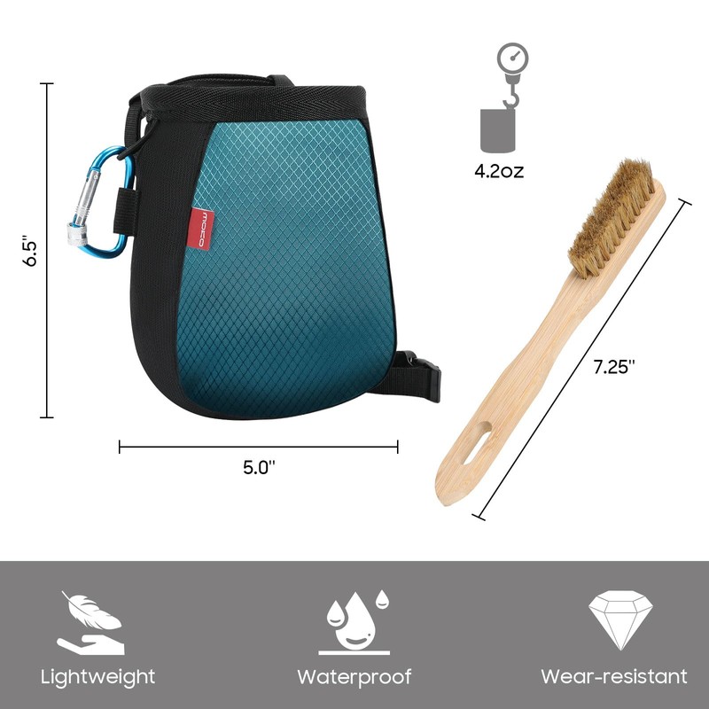 MoKo Climbing Chalk Bag, Bouldering Magnesia Bag with Adjustable Belt