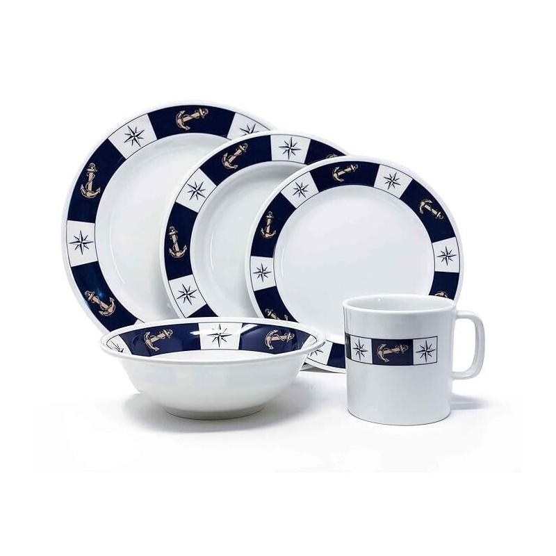 Eval Young Marine Marine Melamine Ware Nautical Boat 5PC Place