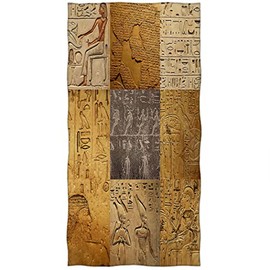 Zomer Beach Towel 70 x 140 cm Microfibre Bath Towel Quick-Drying Printed Towel with Egyptian Wall Picture Motif