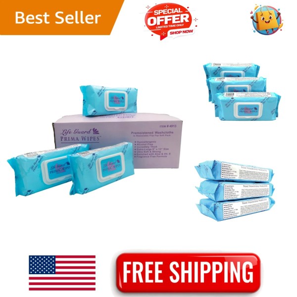 Unbranded 576 Count Resealable Washcloth Wipes - Ultra Soft &