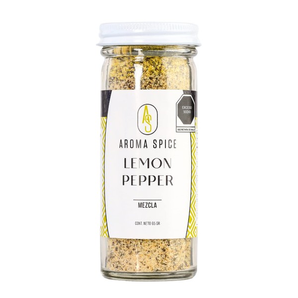Aroma Spice | Sazonador Gourmet Lemon Pepper con Sal, Cítricos, Cebolla , Especias, Ajo y Aceite De Limón | 65grs