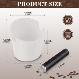 Knock Container for Portafilter Espresso Knock Container Coffee Grounds Tee Box Knock Box Shock Absorbing Espresso Knock Box Barista Style with Removable Metal Knock Bar (White)