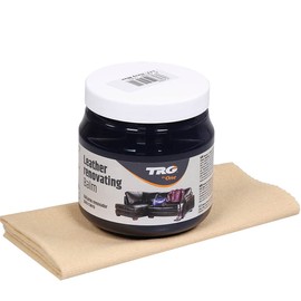 Langlauf Schuhbedarf Leather Care Set - TRG Leather Balm for Leather Furniture, Car Leather and Leather Clothing - Lint-Free Polishing Cloth - Leather Couch Care Products - Smooth Leather Care (Blue)