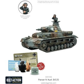 Warlord Games Bolt Action WWII Panzer IV Ausf. B/C/D Tank 1:56 Military Table Top Wargaming Plastic Model Kit for Adults
