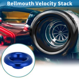 A ABSOPRO Velocity Stack Bellmouth Durable 2.87" ID 6.50" OD Turbo Engine Air Intake Aluminum Alloy Blue