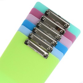 LATERN 6Pcs A4 Clipboard, Plastic Transparent A4 Clipboard 5 Colors Paper Holder Writing Board for Memo Form Document