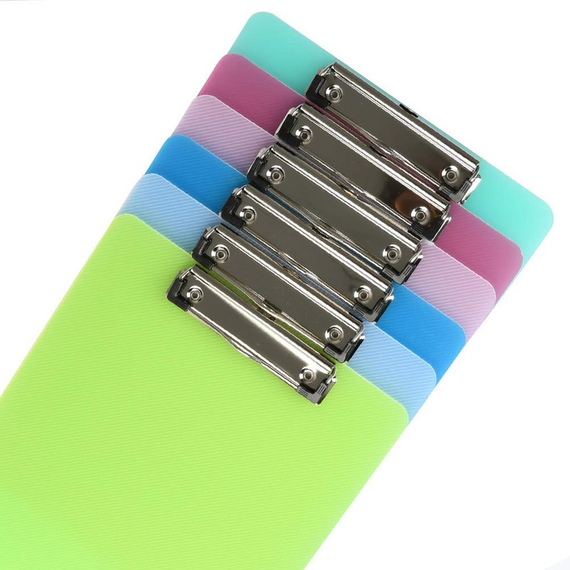 LATERN 6Pcs A4 Clipboard, Plastic Transparent A4 Clipboard 5 Colors
