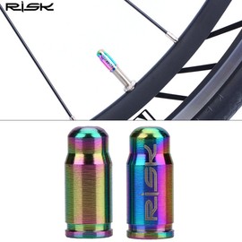 Fork Sticker Oil Tank,Bike Valve Caps, 2 Pcs/Lot Tc4 Titanium Alloy Mountain Road Bike Cap Aluminium Bicycle For Inner Tube Gas Nozzle((Colorful) pedal slick oil bike parts