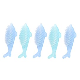 Healvian 5pcs Dolphin Shape Nail Cleaning Brush Fingernail Scrub for Manicure Dust Removal for Salon Home Use Practical for Nail Art