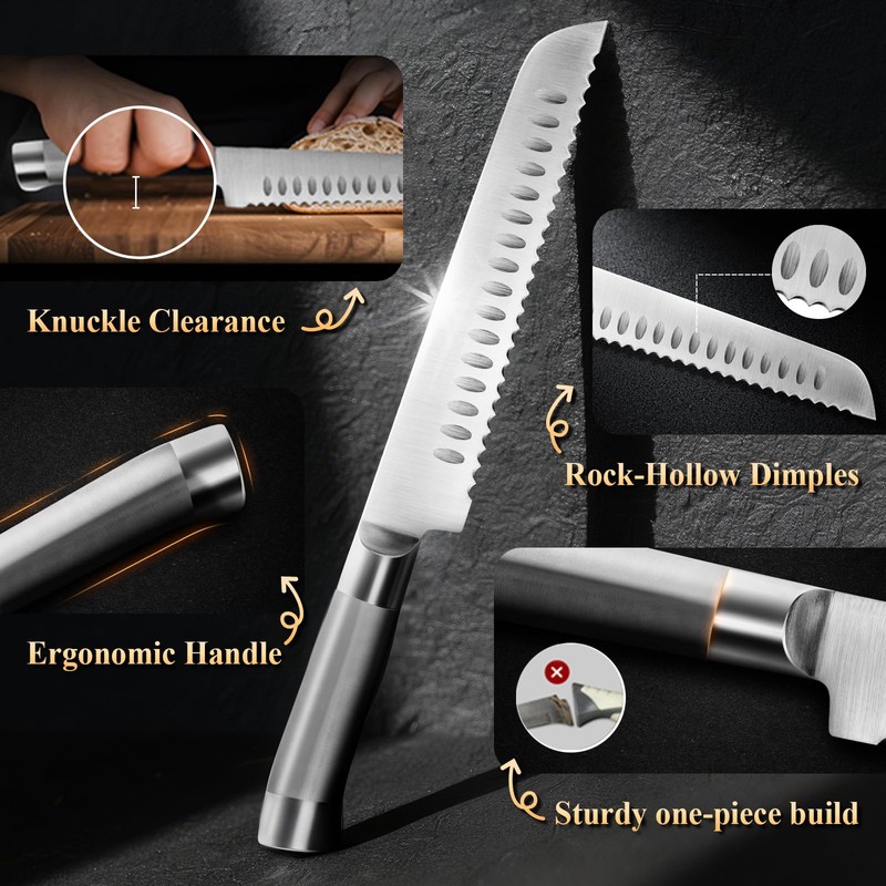 SeLucky 2 Pack Sourdough Bread Knife for Homemade Bread, Serrated