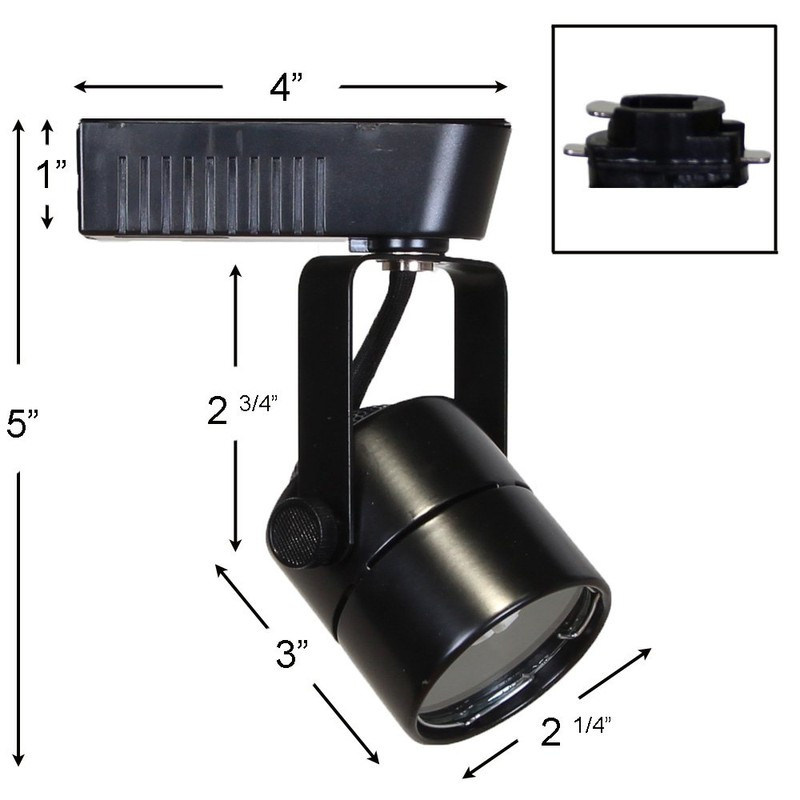 Direct-Lighting 50010 Black MR16 Cylinder Low Voltage Track Lighting Head