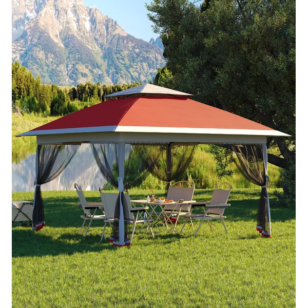 Garvee 13x13FT Pop Up Gazebo,Canopy Tent with Mosquito Netting, Outdoor
