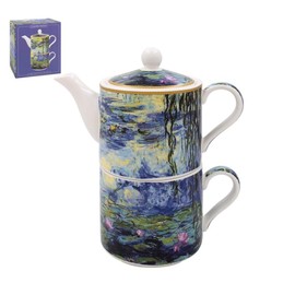 The Leonardo Collection Claude Monet Monet Tea for One | Lovely Design Tea Pot & Cup Set | Ceramic Tea Pot Gift Set | Beautiful Printed Tea Pot for Home & Office