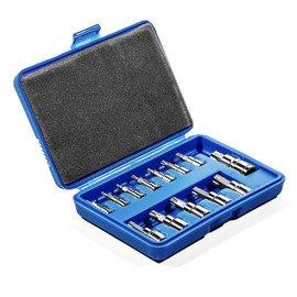 Stark USA 13pcs Security Torx Bit Socket Set - 1/4", 3/8" and 1/2" Drive Sizes Range - T8-T60 with Storage Case