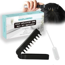 HAIOLORPRO Hair Oil Applicator Bottle, Scalp Massage Brush, Applicator Bottle Massage Brush Hair, Root Comb Applicator Bottle Suitable for Various Liquids (Black)