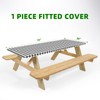 UMINEUX Fitted Rectangle Tablecloth for 6 ft - Plastic Vinyl