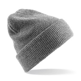 Heritage-style Beanie Hat - heather grey