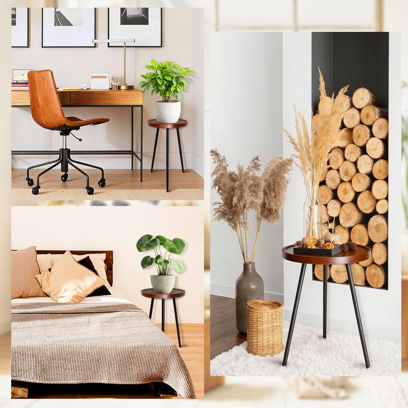 Klxuyuo Acacia Wood Plant Stand Indoor Tall Plant Holder Table
