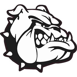 StickerTalk Bulldog Mascot Vinyl Sticker, 5 inches by 4.5 inches
