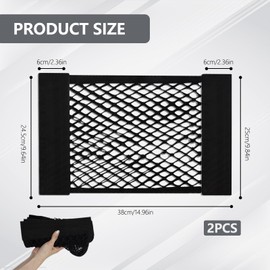 LLFYXM Kofferraumnetz für Auto mit Klettverschluss, Netz für Auto und Netze, Aufbewahrung von Wohnmobilen, 40 x 25 cm, elastische Universalnetze, praktische und kompakte Aufbewahrung des Kofferraums