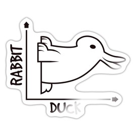 Spreadshirt Rabbit Duck Rabbit Duck Chart Funny Sticker, Max. 10 x 10 cm, 10 x 10 cm, Glossy White