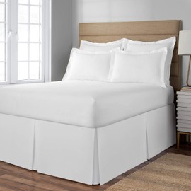 Spacemaker Extra-Long 21" Drop Length Bed Skirt, California King, White