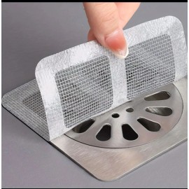 Filter Disposable Shower Drain Hair Catcher Adhesive Mesh for Shower and Sink Cover - 5 Pack