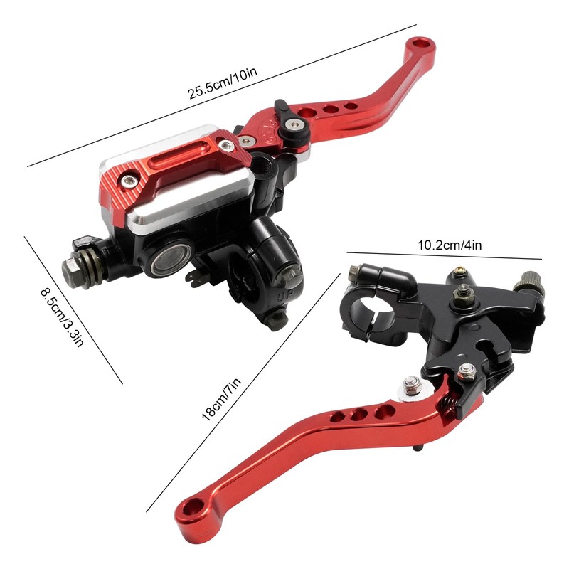 JUUDDENPARTS 1 Pair Red 7/8” Motorcycle Brake Clutch Levers, Adjustable