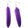 Purple Feather Earrings - Handmade Slim Look