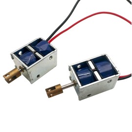 2PCS Mini Push Pull Linear Solenoid Electromagnet 5mm Stroke Open Frame Actuator Electric DC 12V 5Ω or DC 3V~5V 0.6Ω Two-Way Self-Holding Magnet Solenoid (DC 3V~5V : 5A 0.6Ω)