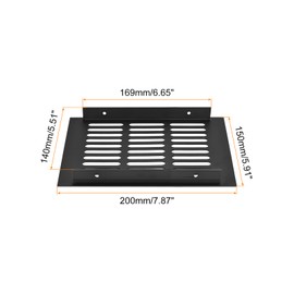 sourcing map 1pcs Rectangle Ventilation Grille Aluminum Alloy Mesh Air Vent Cover Louvered Ventilation Cover for Cabinet Wardrobe Shoe Cabinet Closet, 200x150mm/7.87"x5.91"