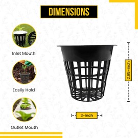 KP KOOL PRODUCTS - Juego de macetas de red hidro-Aero - 100 piezas de macetas de 2 pulgadas para jardinería vertical