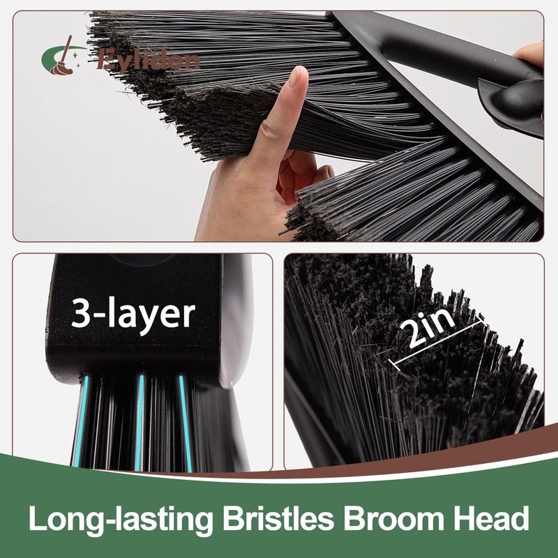 Eyliden Broom, Angle Broom with 57" Long Handle - Fit