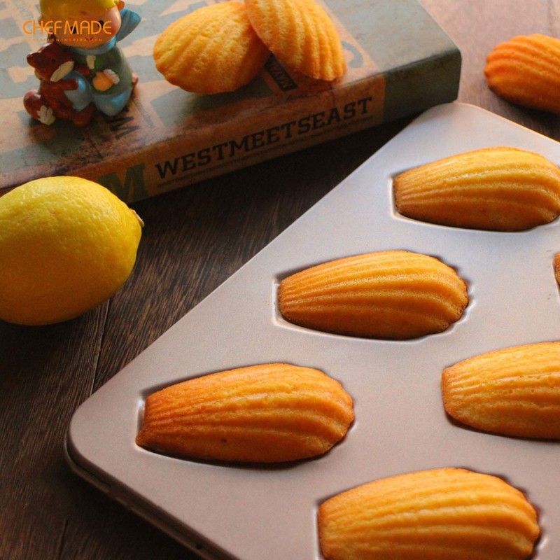 CHEFMADE Madeleine Shape Shell Shape Thin 6 Count Non-Stick