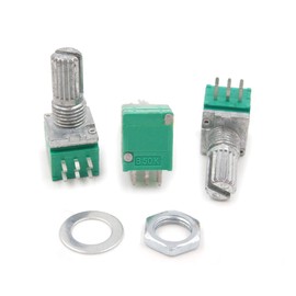 HiLetgo 10pcs Double-Joint 6 Pin 09 B50K Potentiometer for Audio Amp with Nut