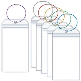 5 Pack of Cruise Luggage Tag Holder, Luggage Tags for Cruise Ships with Colored Wire Ring, Waterproof Clear Luggage Tags Cruise Luggage Tag Holders for Suitcase Luggage Bag (7.17 x 3.46in)