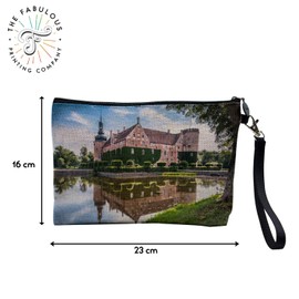 Canvas Bag - Collection Best Photos of France Renaissance Medieval Versaille Chambord - Linen Look Linen Cosmetic Bag - Toiletry Bag - Purse, buckskin, Cosmetic bag