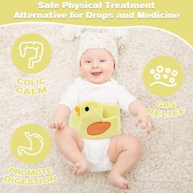 Hilph Baby Colic Relief, Reusable Heated Tummy Wrap for Newborns, Belly Relief by Soothing Warmth, Baby Heating Pad Swaddling Belt for Gas Relief, Upset Stomach, Baby Reflux - Yellow Duck