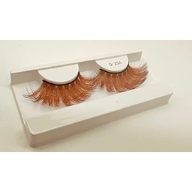 Alluring Synthetick Mink Lashes Reusable Strip False Eyelashes Hand-made Cat-Eye, Fun Color Lashes - ORANGE