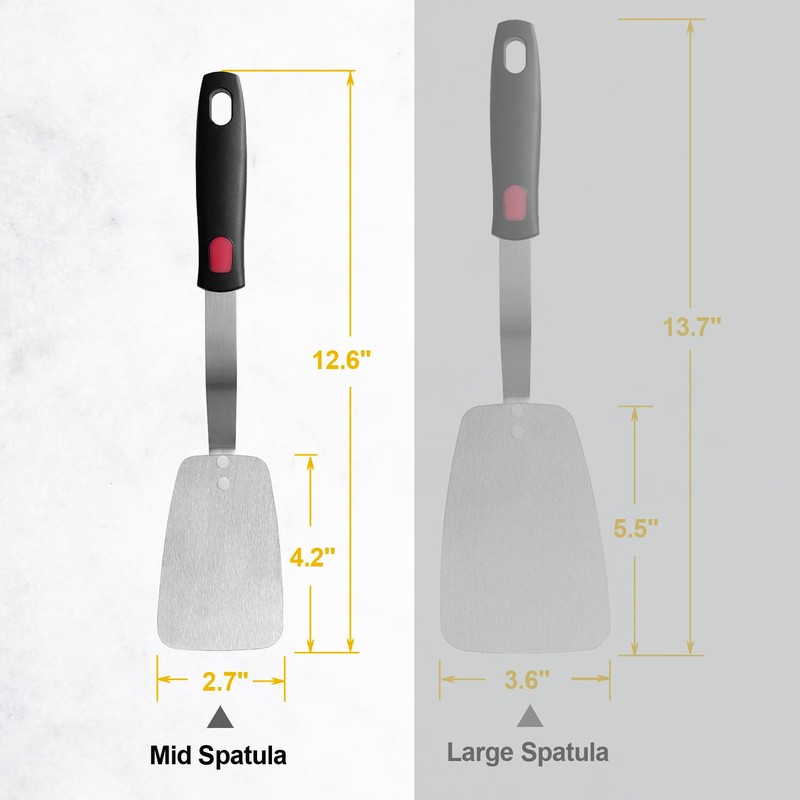 Stainless Steel Flexible Spatula Solid Turner, XiaoZu Thin Metal Spatula