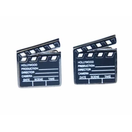 Miniblings Clapperboard Cuff Links Cufflinks Buttons + Box Director Flap Movie Cinema Film