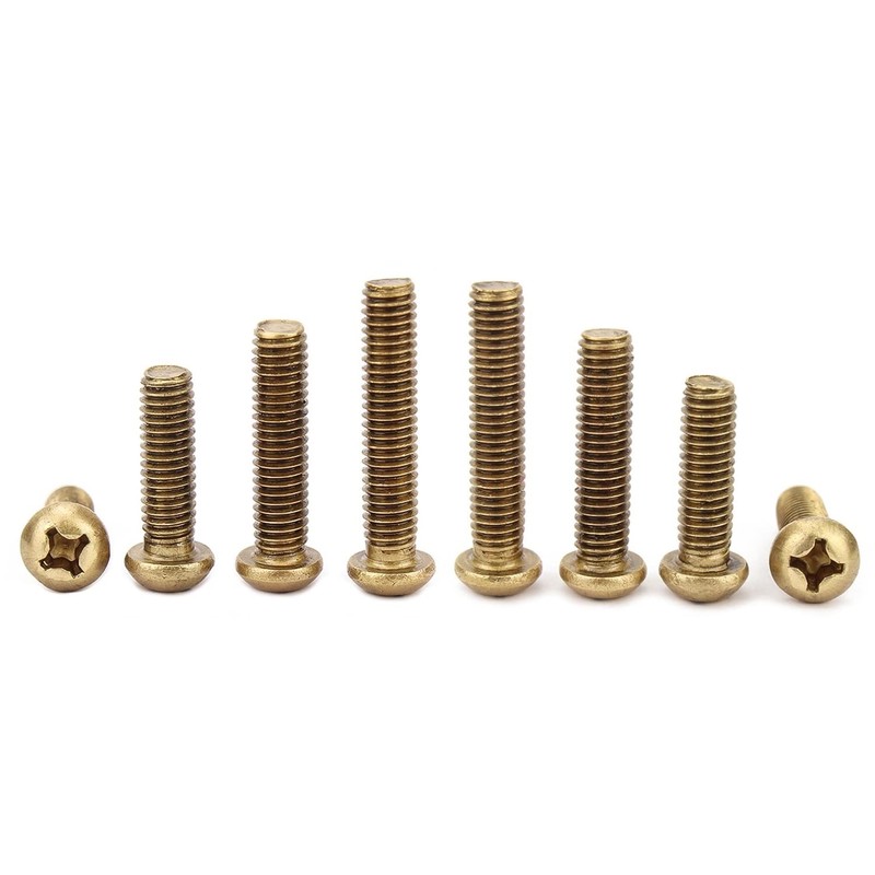 CONPHERON Brass Cross Round Head Screws Brass Screws Machine Screws