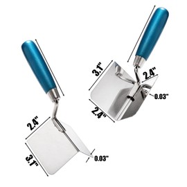 Peohud 2 Pieces Drywall Corner Tool Set, Inside and Outside Corner Knife, Stainless Steel Corner Trowel, Concrete Finishing Tool for Plastering Bricklaying Corner Finishing Work